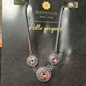 Magnolia and Vine Elegant Silver Necklace